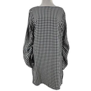 Tibi womens dress size 0 black white checkered gingham Shift
